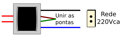 Imagem do trafo com a ligação em 220Vca